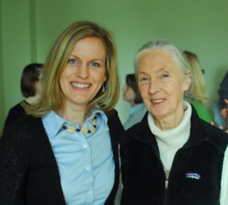 Jennifer Whitaker and Jane Goodall